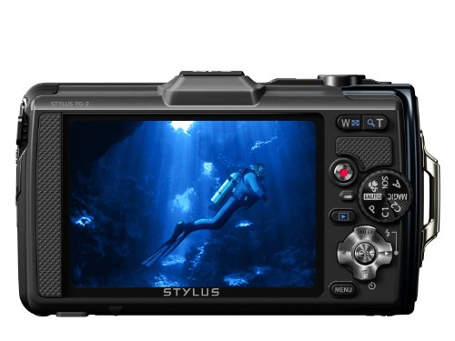 Olympus Stylus TOUGH TG-2 Digital Compact Camera - Black (12MP, 4x Wide Optical Zoom) 3 inch OLED - International Version (No Warranty)