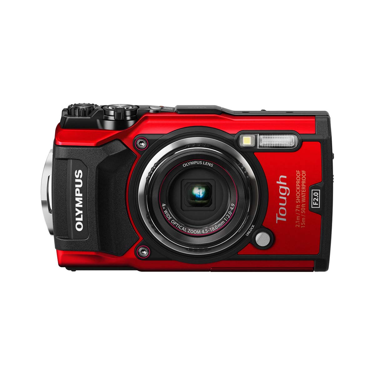 OM SYSTEM OLYMPUS TG-5 Waterproof Camera with 3-Inch LCD, Red