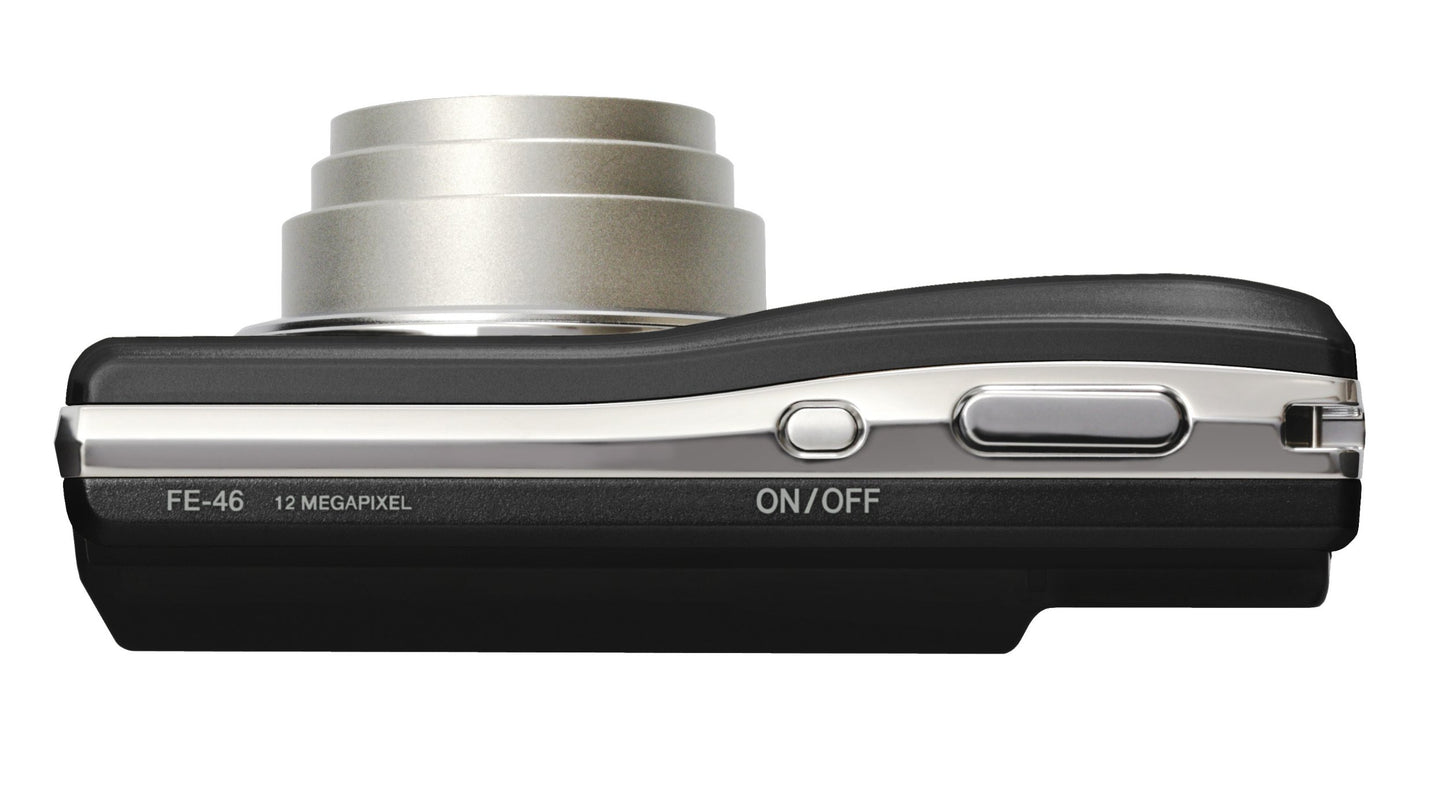 OM SYSTEM OLYMPUS FE-46 12MP Digital Camera with 5x Optical Zoom and 2.7 inch LCD (Pearl Black)
