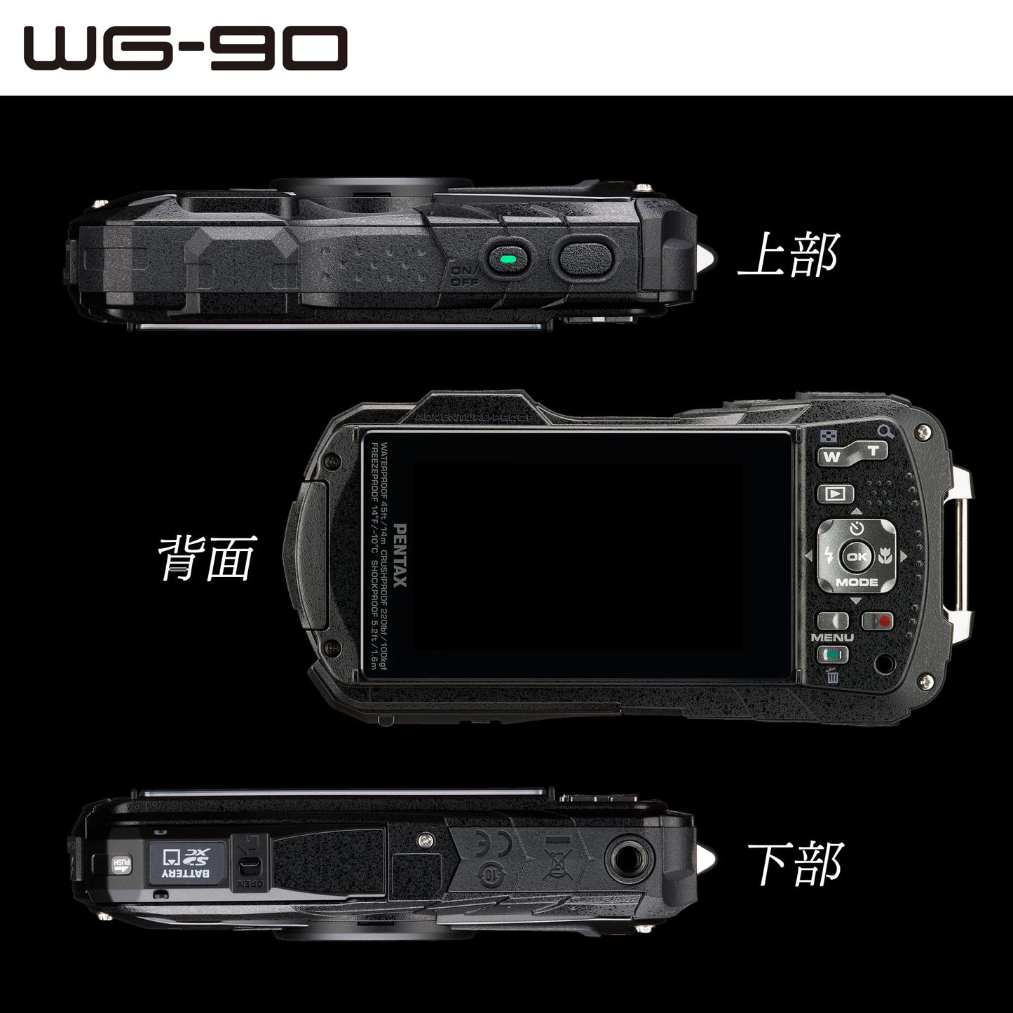 PENTAX WG-90 Waterproof Camera (Black)