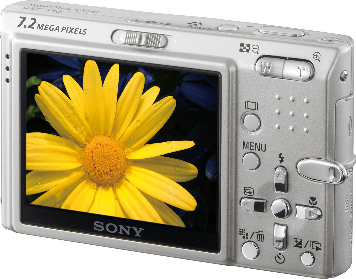 Sony Cybershot DSC-T10 7.2MP Digital Camera with 3x Optical Steady Shot Zoom (Silver)