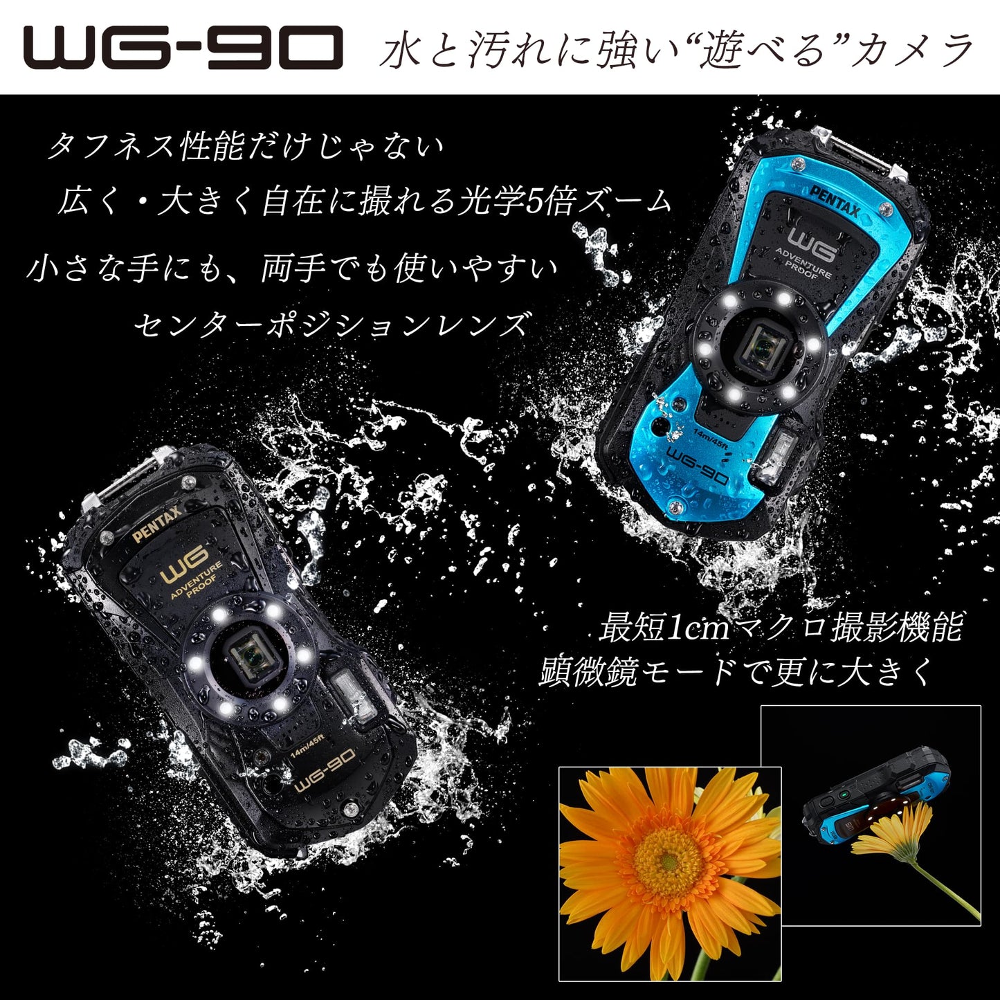 PENTAX WG-90 Waterproof Camera (Black)