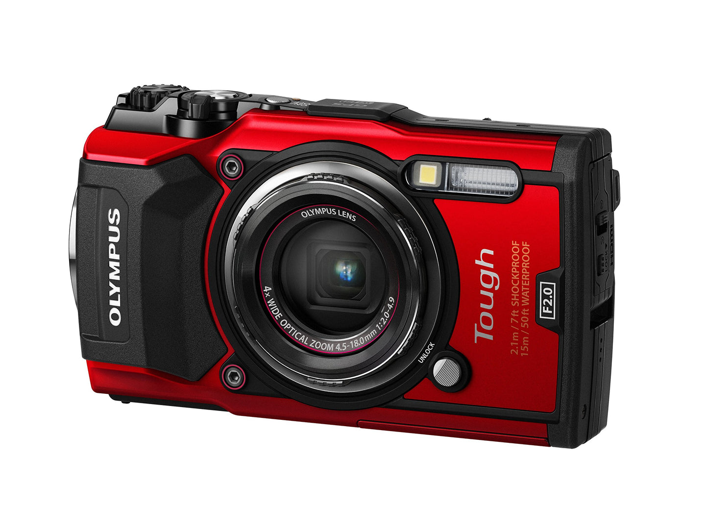 OM SYSTEM OLYMPUS TG-5 Waterproof Camera with 3-Inch LCD, Red