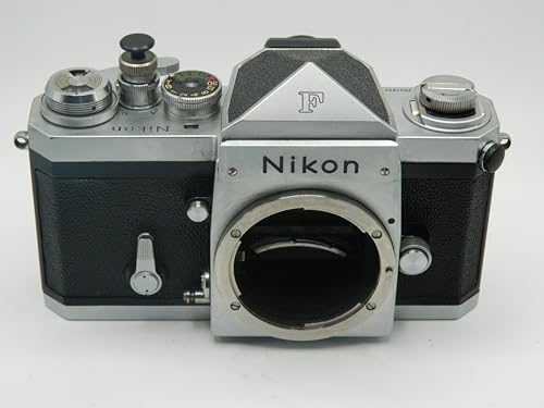 Nikon F with Eye Level Prism Black Silver Vintage SLR 35mm Film Camera