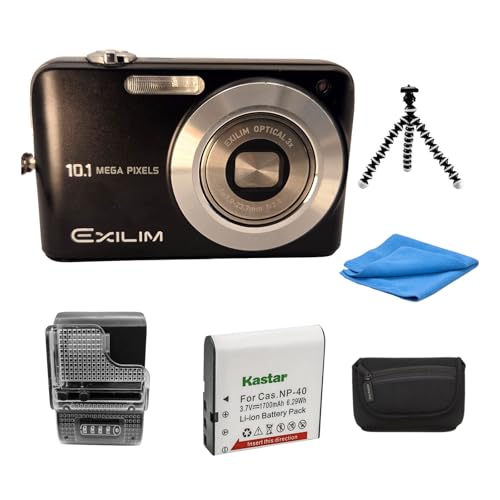 Yahemi Exilim Ex-Z1050 10.1 MP Compact Digital Camera Bundle with Carrying case, Tripod, Battery & Charger and a Microfiber Cloth [Black]