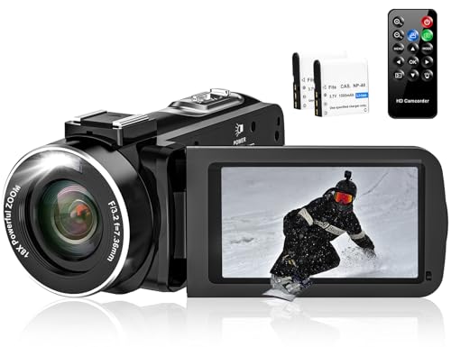 Video Camera Camcorder, 2.7K Camcorder 42MP 18X Digital Video Camera for YouTube 3.0'' 270 Degree Rotation Screen Video Recorder Vlogging Camera with Remote Control and Two Batteries