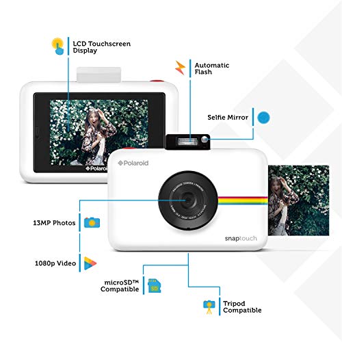 Zink Polaroid Snap Touch Portable Instant Print Digital Camera with LCD Touchscreen Display (Black)