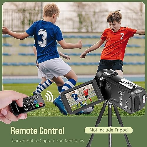 Video Camera Camcorder, 2.7K Camcorder 42MP 18X Digital Video Camera for YouTube 3.0'' 270 Degree Rotation Screen Video Recorder Vlogging Camera with Remote Control and Two Batteries