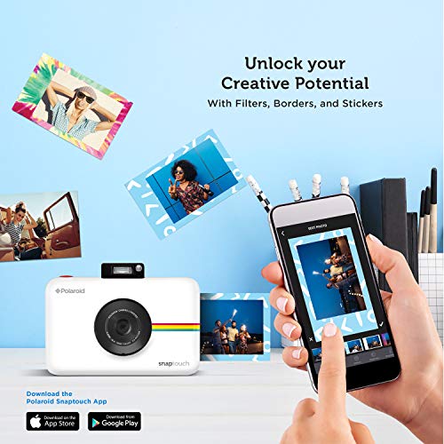 Zink Polaroid Snap Touch Portable Instant Print Digital Camera with LCD Touchscreen Display (Black)