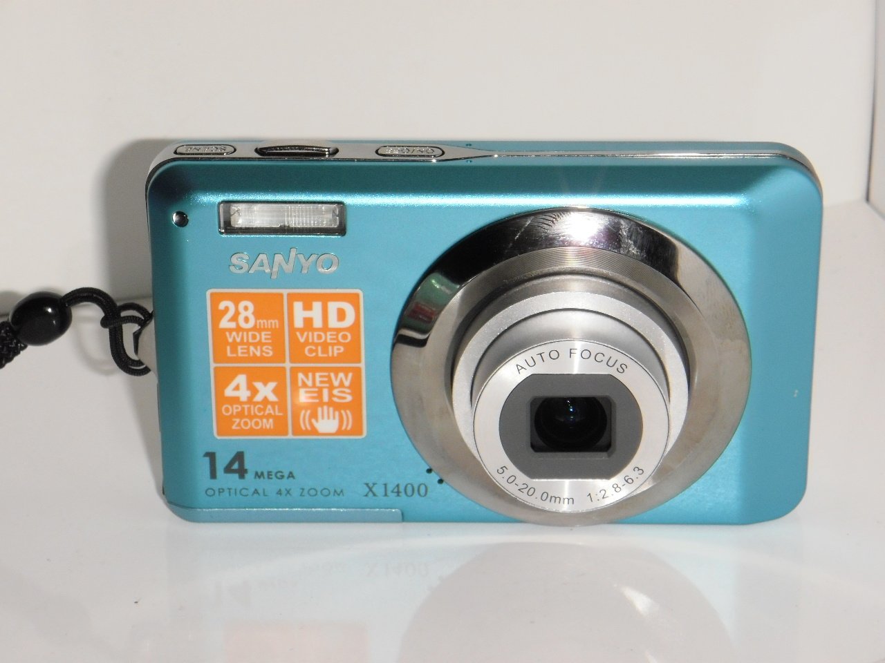 Blue Sanyo VPC-X1400 14mp Digital Camera with Wide Angle 4X Optical Zoom
