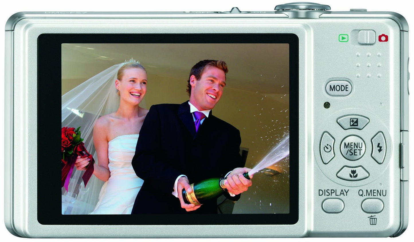 Panasonic Lumix DMC-FS7 10MP Digital Camera with 4x MEGA Optical Image Stabilized Zoom and 2.7 inch LCD (Silver)