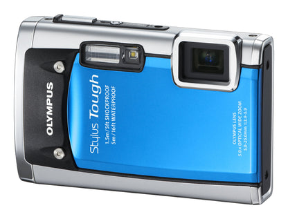 OM SYSTEM OLYMPUS Stylus Tough 6020 14MP Digital Camera with 5x Wide Angle Zoom and 2.7 inch LCD (Blue) (Old Model)