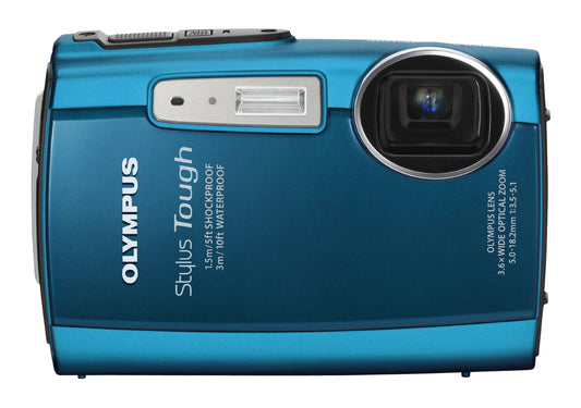 OM SYSTEM OLYMPUS Stylus Tough 3000 12 MP Digital Camera with 3.6x Wide Angle Zoom and 2.7-inch LCD (Blue) (Old Model)