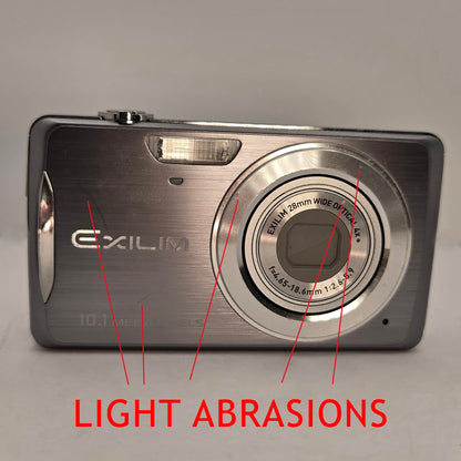 Yahemi Exilim Compact Digital Camera Ex-Z270 10.1 MP Bundle with Carrying case, Tripod, Battery and Charger & a Microfiber Cloth [Silver]