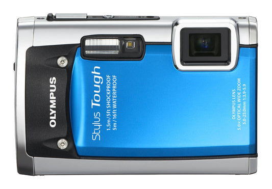 OM SYSTEM OLYMPUS Stylus Tough 6020 14MP Digital Camera with 5x Wide Angle Zoom and 2.7 inch LCD (Blue) (Old Model)