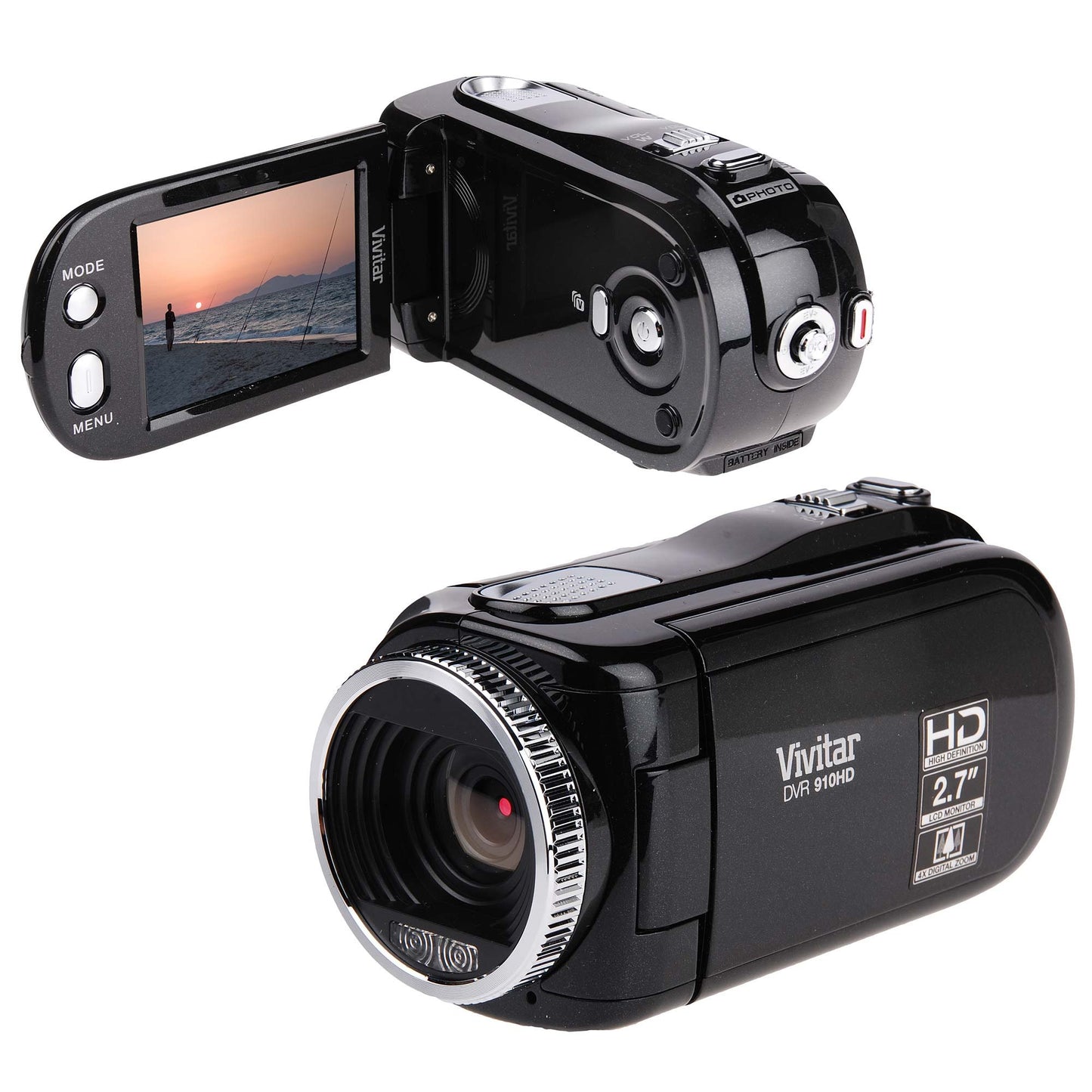 Vivitar DVR 910 8.1MP 4X Digital Zoom SD 720p HD Camcorder w/2.7" LCD (Black)