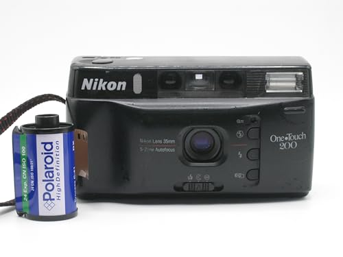 Nikon One Touch 200 35mm Point & Shoot Polaroid Film Bundle Camera Auto Focus Flash Vintage Photography Retro Easy to Use All in One Kit with Batteries for Beginners Collectors Film Enthusiasts