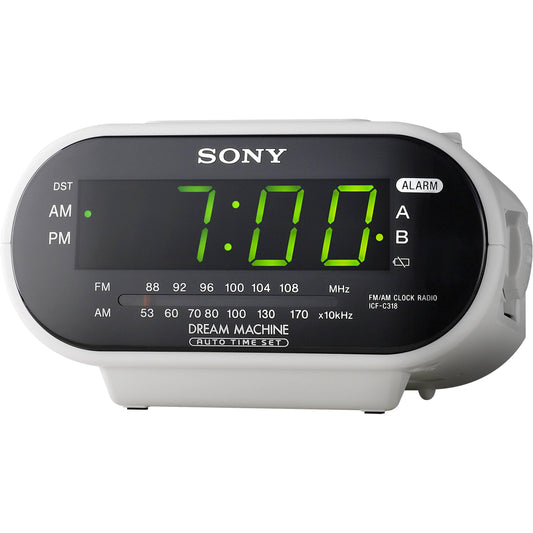 Sony ICF-C318 Dream Machine AM/FM Clock Radio in White