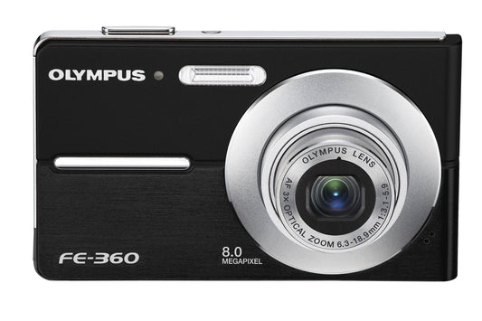 OM SYSTEM OLYMPUS FE360 8MP Digital Camera with 3x Optical Dual Zoom (Black)